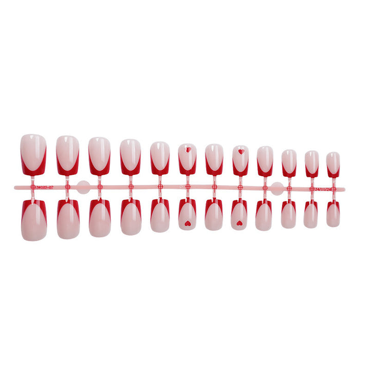 Elegant Heart Design Press-On Nails Bowlift