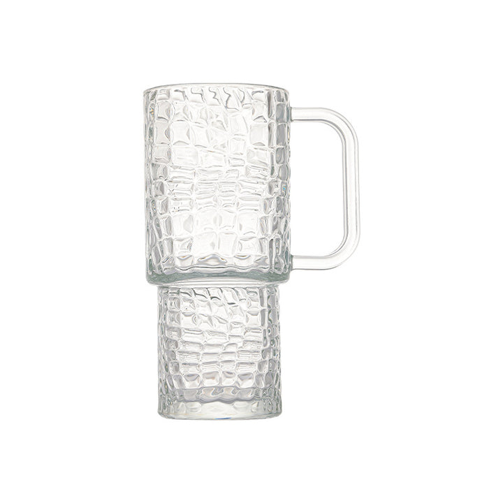 Unisex glass tumbler with textured design by Bowlift