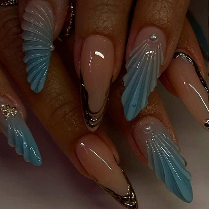 Sculpted Acrylic Press-On Nail Art Extensions Bowlift