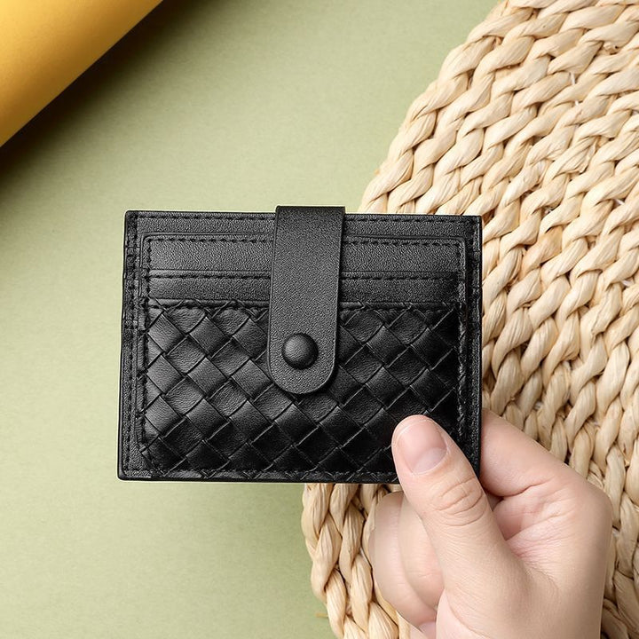 Braided Leather Card Holder Wallet Bowlift