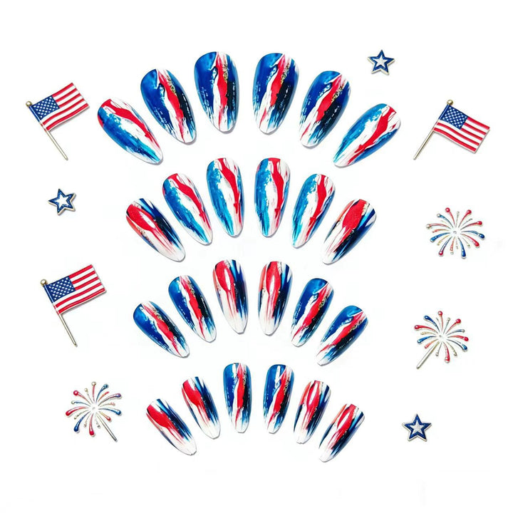 Artificial Nail Art with Abstract Color Design Bowlift