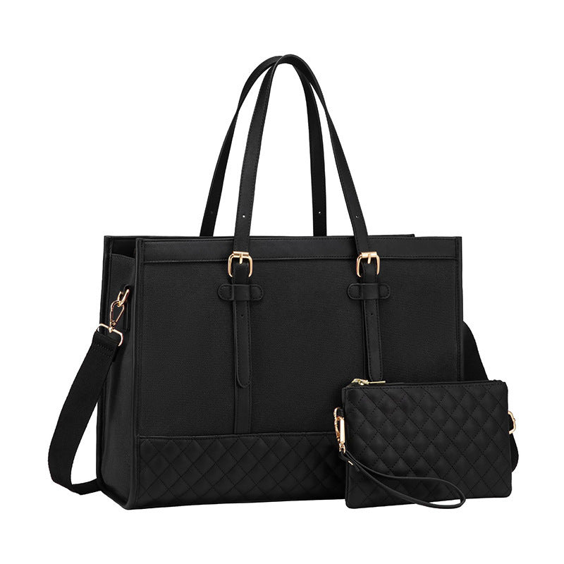 Elegant Tote Bag with Removable Cosmetic Pouch Bowlift