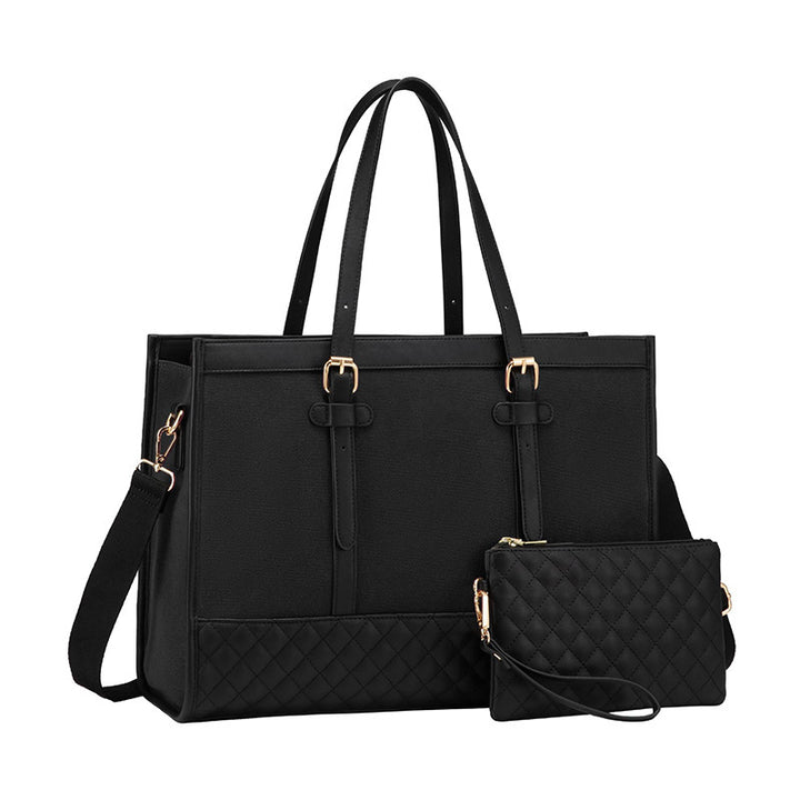 Elegant Tote Bag with Removable Cosmetic Pouch Bowlift