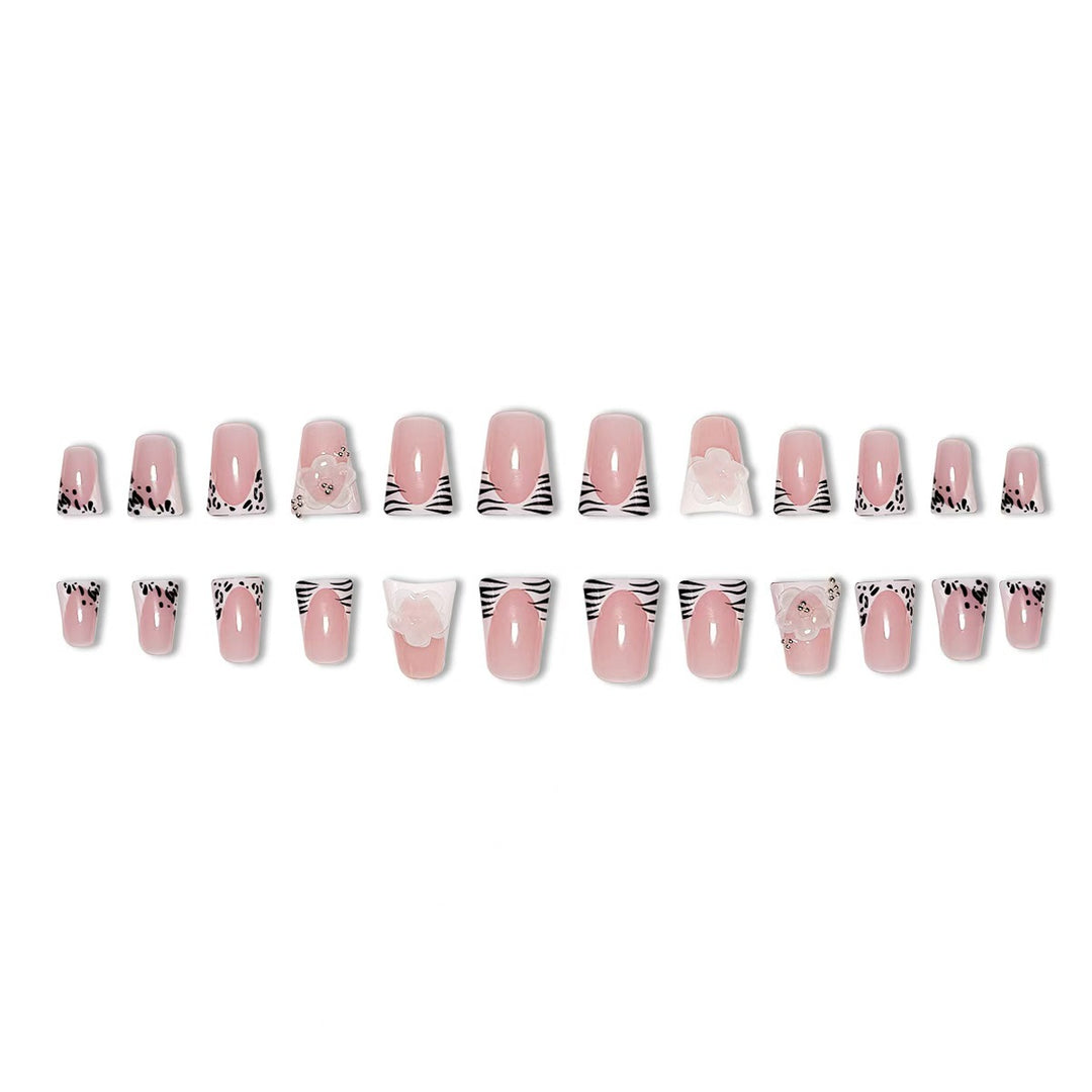 Luxury Floral French Tip Nail Extensions Bowlift