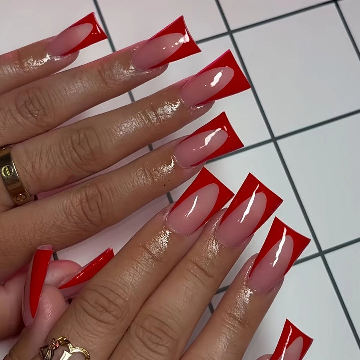Glossy Square Tip Press-On Nails Bowlift