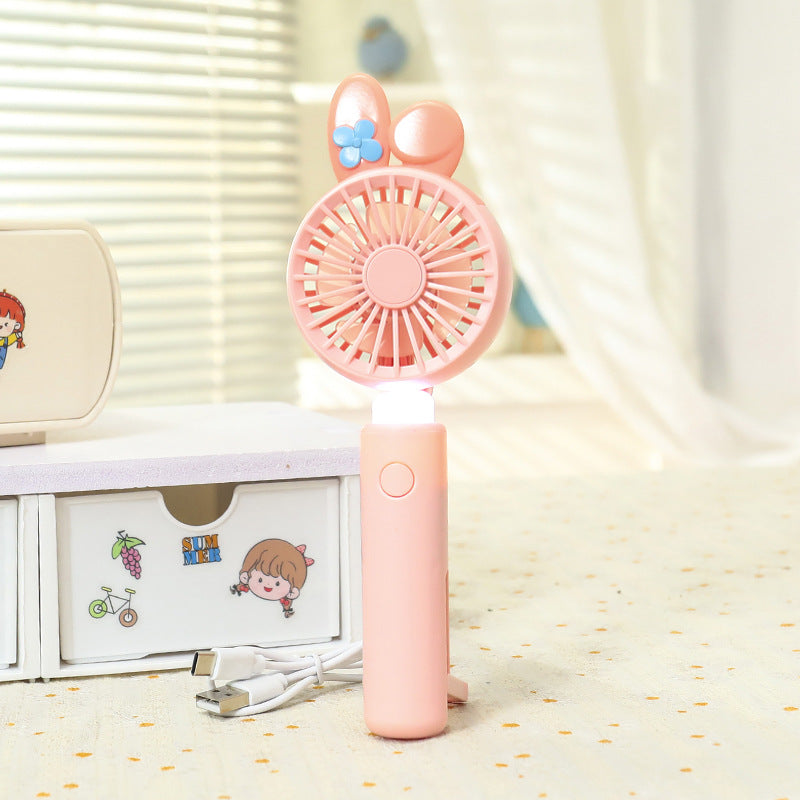 Women's Portable Bunny Design Hand Fan Bowlift