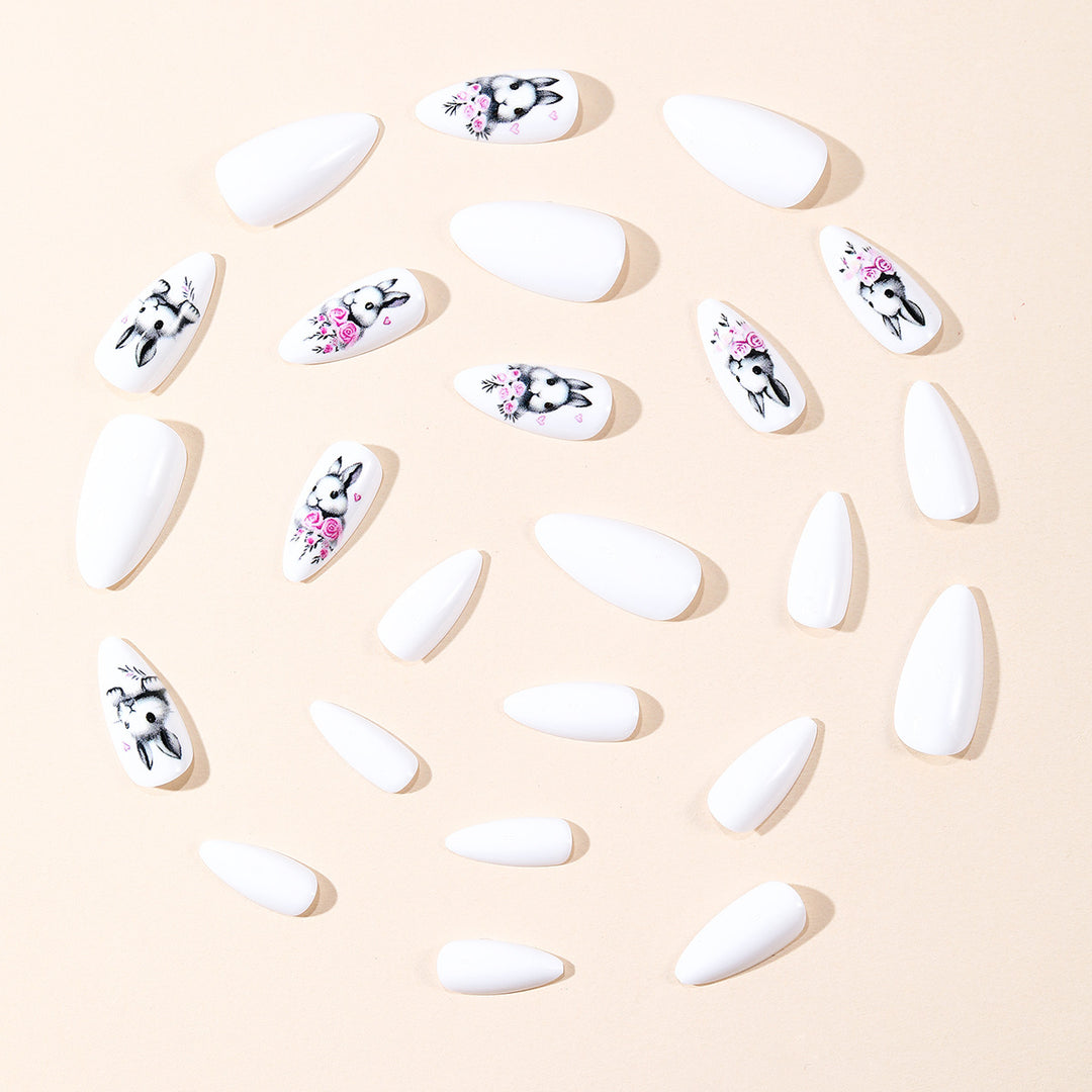Creative Bunny-Themed Acrylic Nail Art Extensions Bowlift