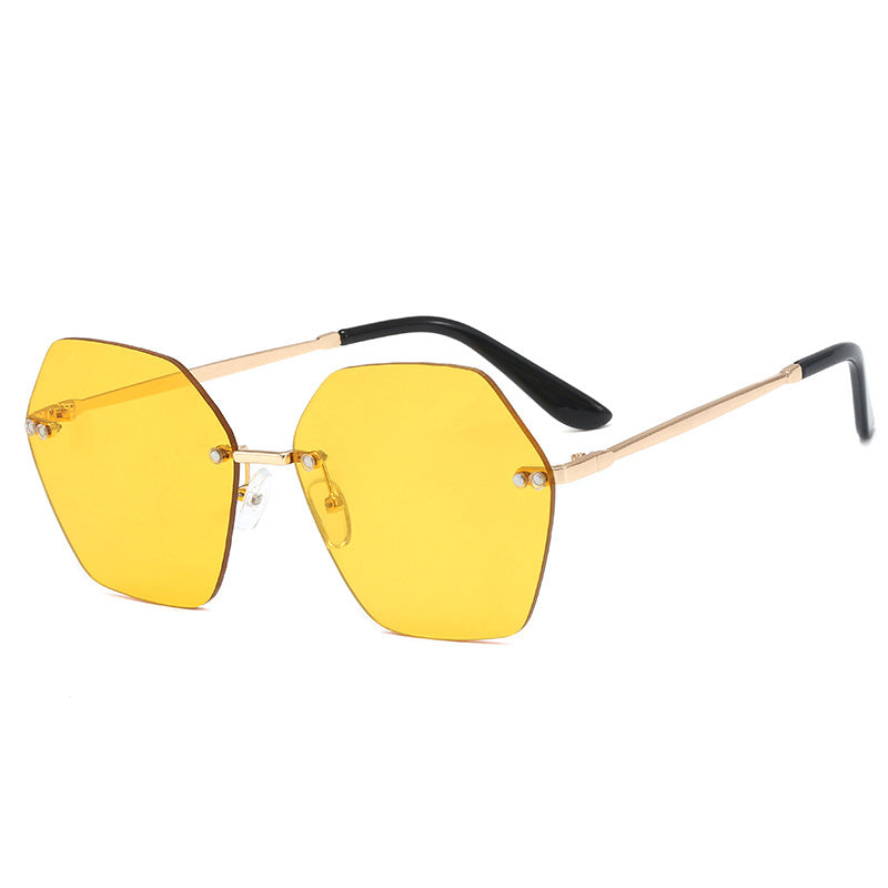 Women's hexagonal sunglasses with elegant metal frame Bowlift