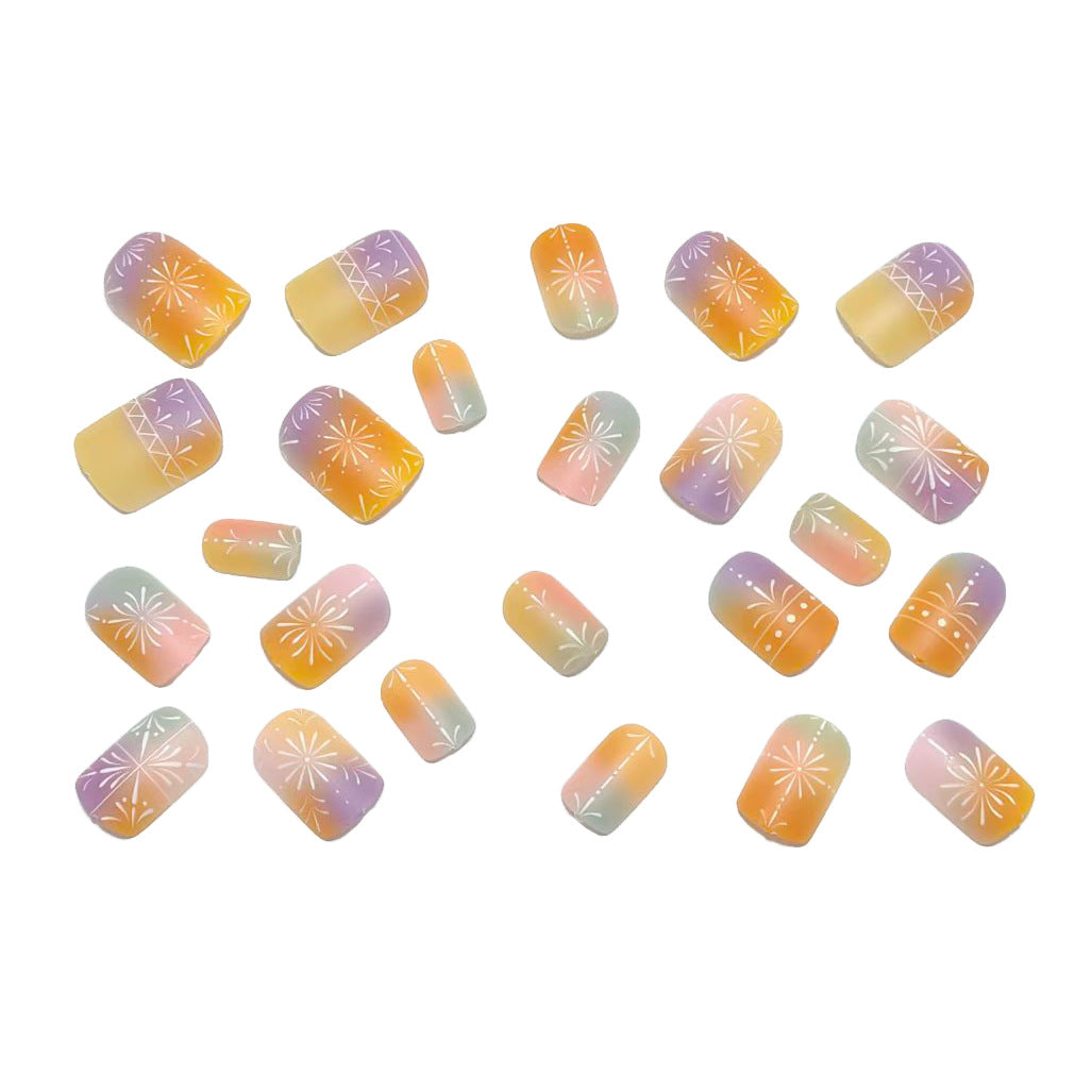 Artificial nails with elegant gradient and delicate pattern Bowlift