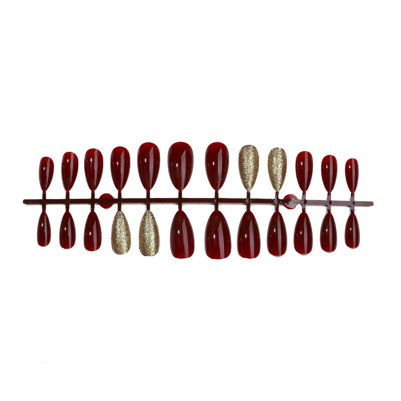 Acrylic nail set with extravagant glitter and classic design Bowlift