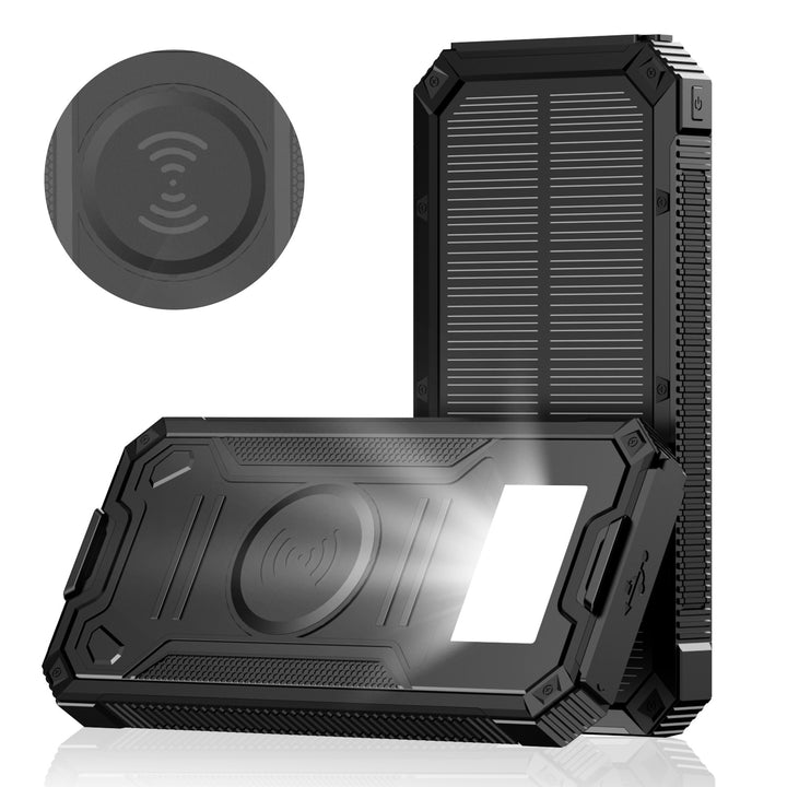 Portable Solar Power Bank with Fast Charging Function and Wireless Charging Adapter Bowlift