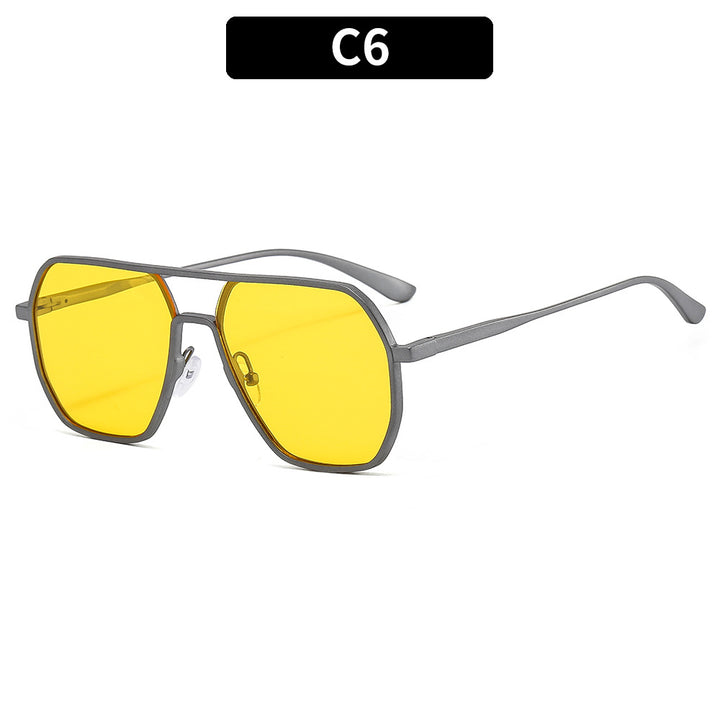 Sporty Oversized Hexagonal Sunglasses