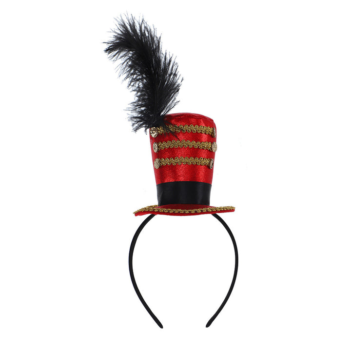 Unisex nan Party hairband with mini top hat and patriotic star ribbon Bowlift