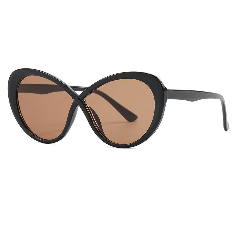 Women Cat-Eye Sunglasses with Mirrored Lenses Bowlift