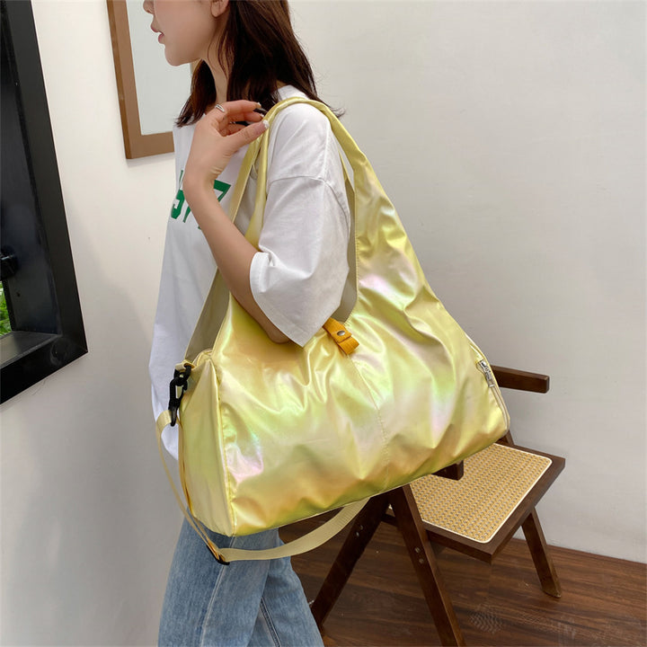 Iridescent Multi-Pocket Travel Tote Bag Bowlift