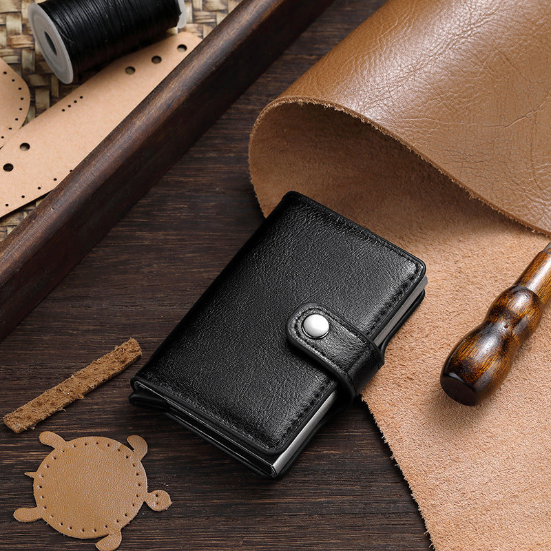 RFID-Blocking Leather Cardholder Bowlift