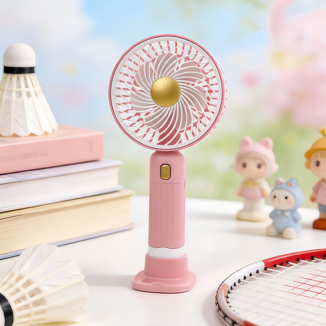 Women Portable Mini Hand Fan with USB Charging Function and Multiple Speed Levels Bowlift