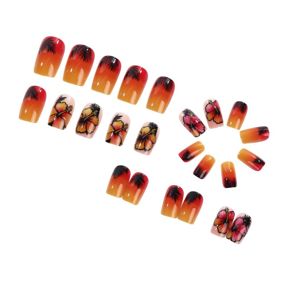 Tropical design artificial nails Bowlift