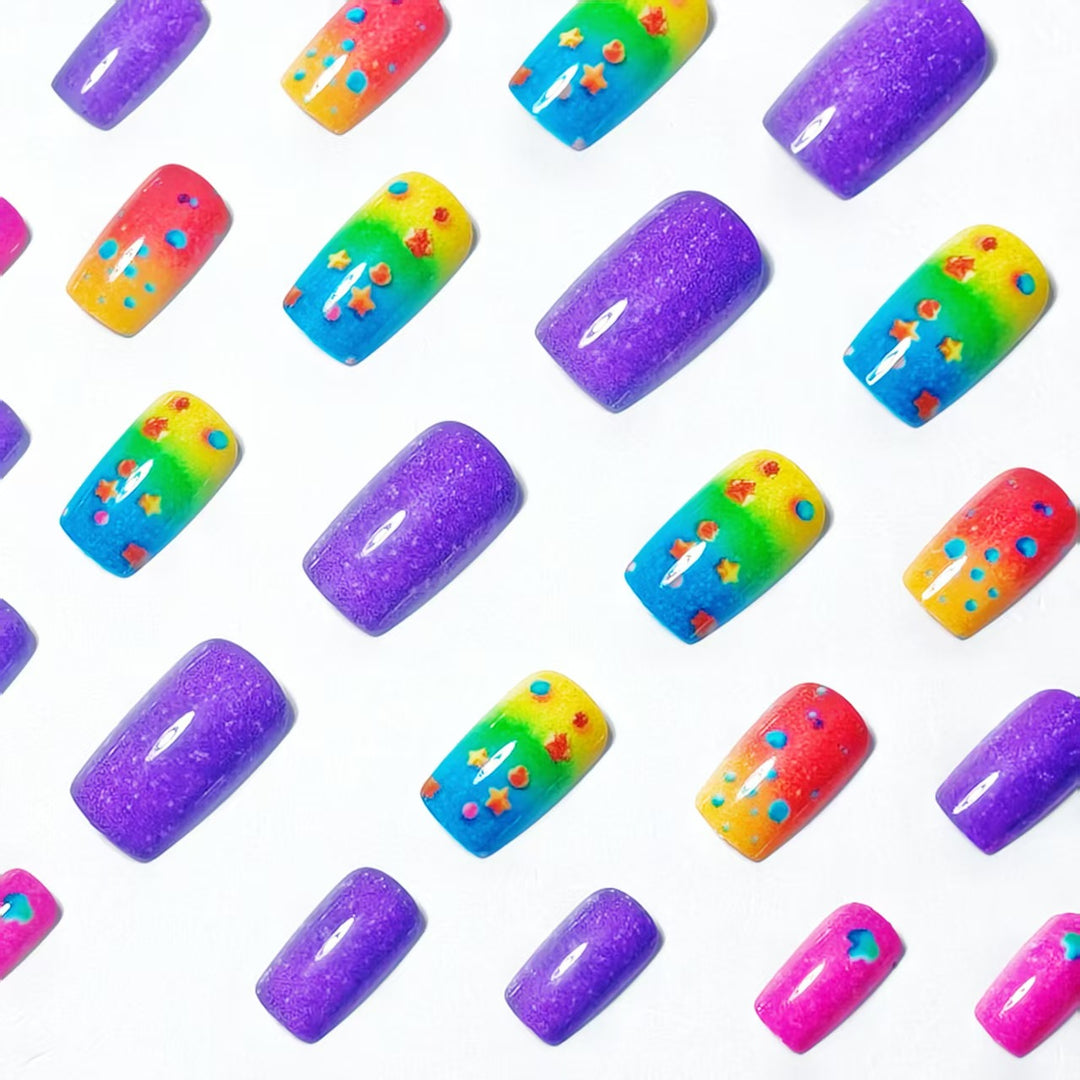 Creative Rainbow Gradient Nail Art Bowlift