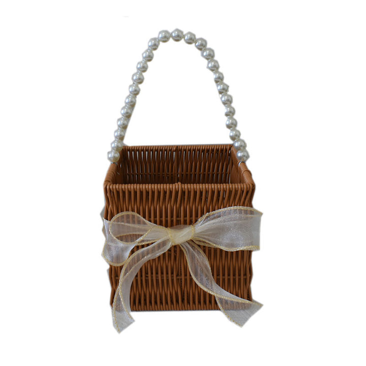Elegant Handcrafted Rattan Tote Basket Bowlift