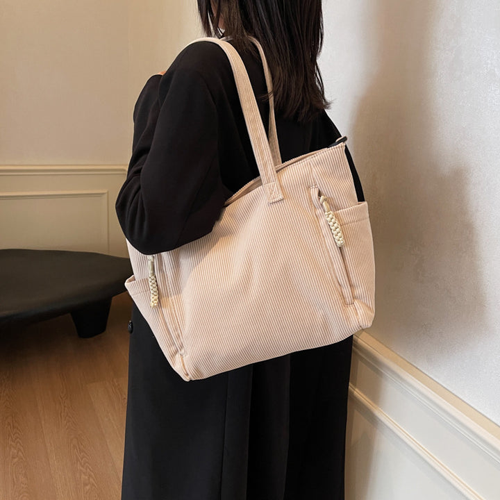 Multi-Pocket Canvas Tote Bag Bowlift