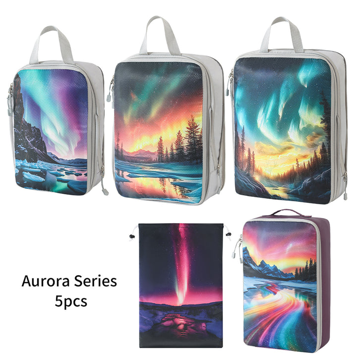 Set of travel organizers with unique nature motifs Bowlift
