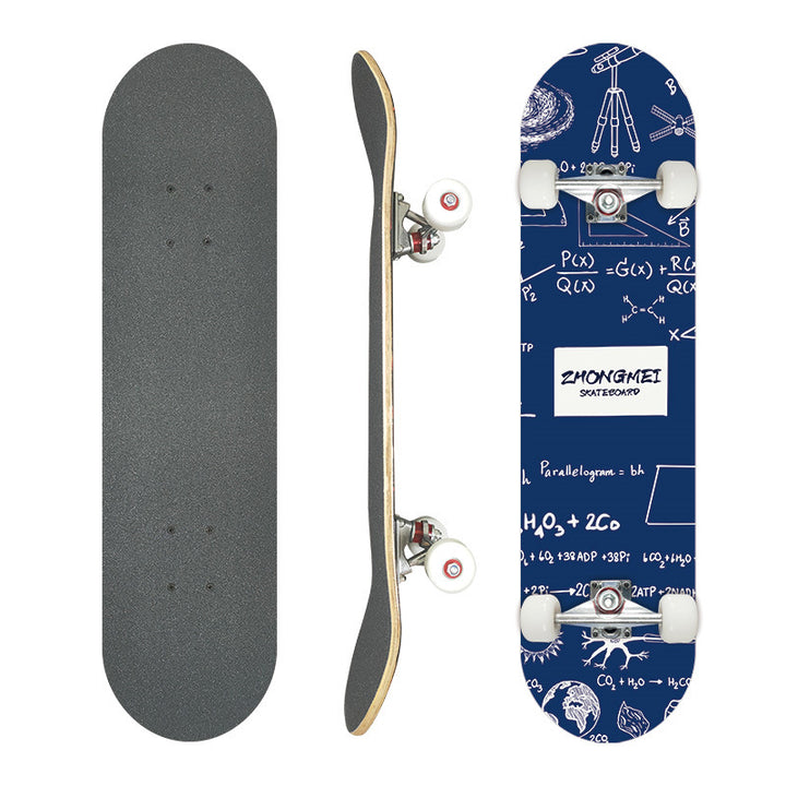 Complete Street Skateboard with Maple Deck Concave and Durable PU Wheels Bowlift