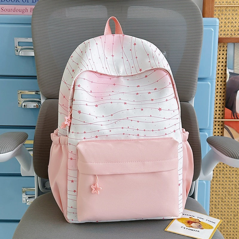 Cosmic-Themed Multi-Compartment Backpack