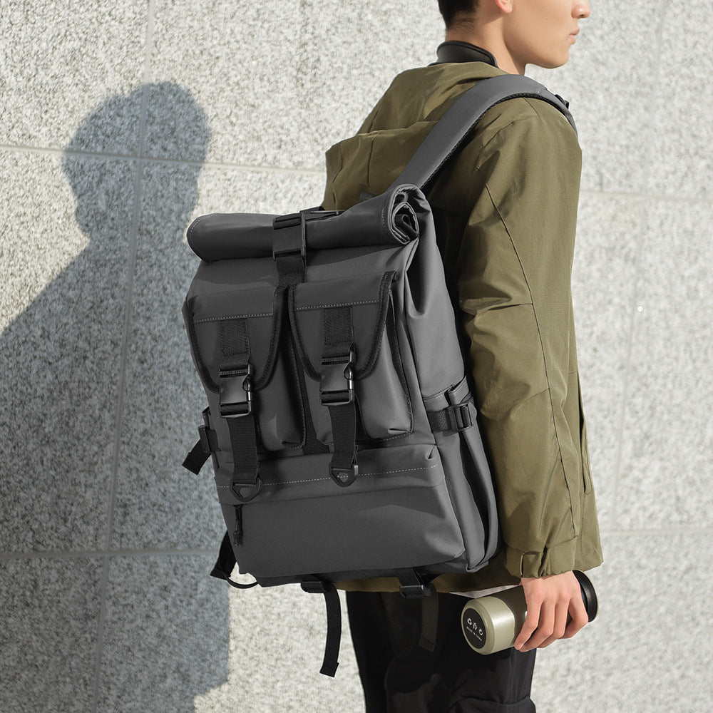 Versatile High-Capacity Roll-Top Backpack Bowlift