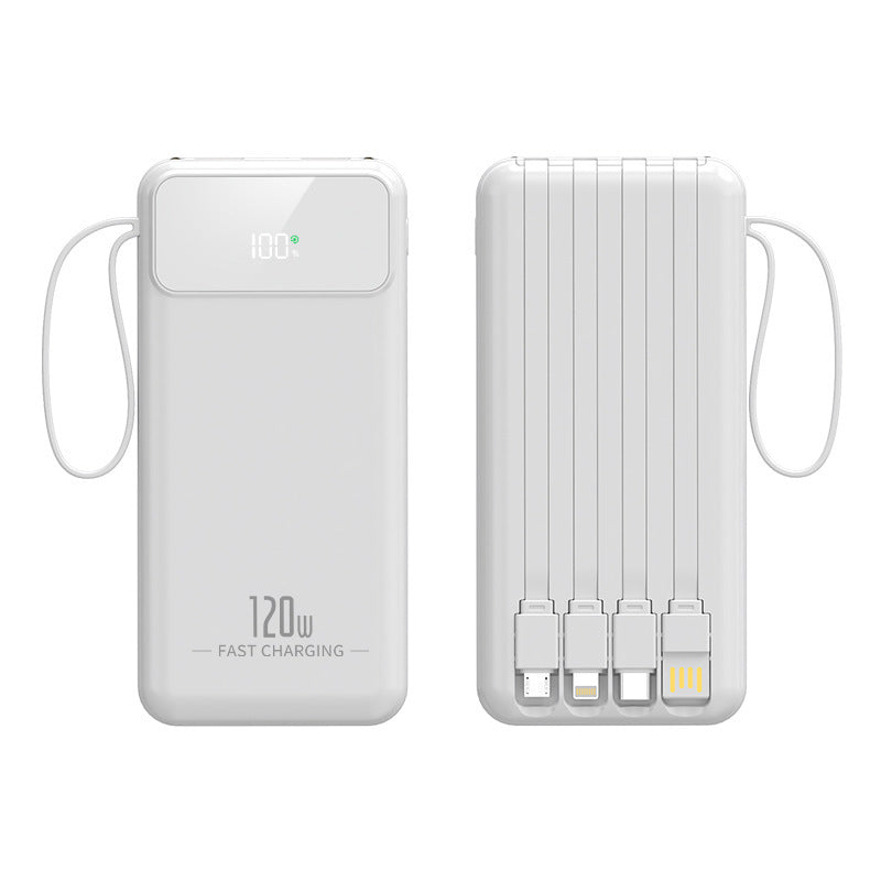 Powerbank with integrated multifunctional charging cables and digital display Bowlift