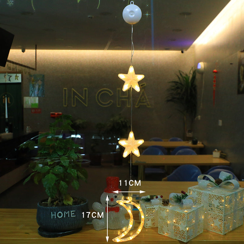 BowLift | Christmas 3pcs LED Light Star Hanging Tree Sucker Window Ornaments