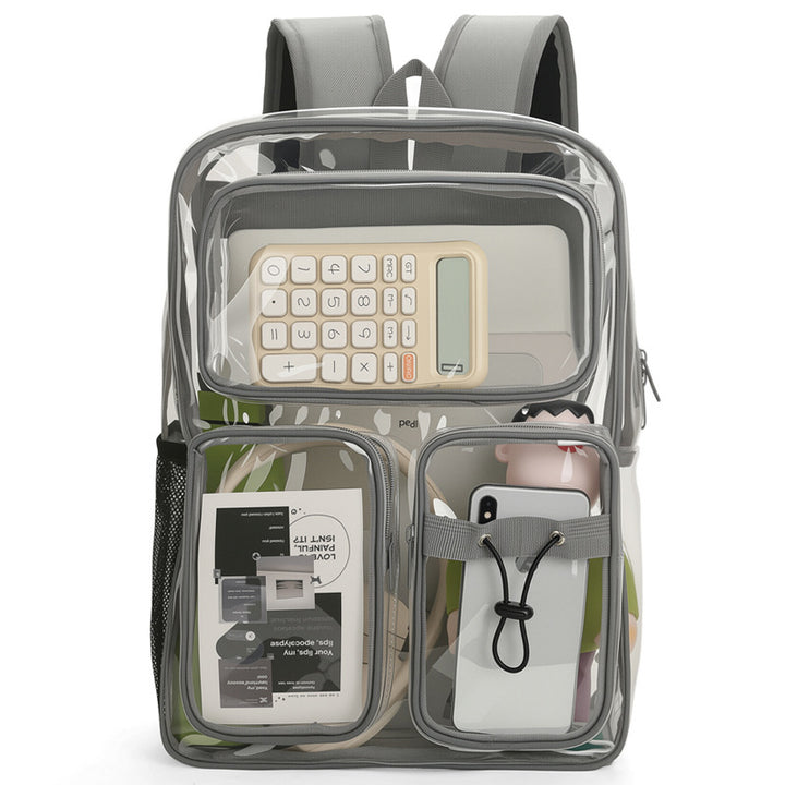 Transparent school backpack with multiple compartments Bowlift