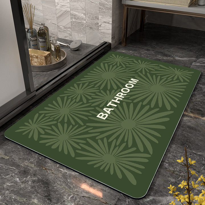 Decorative Floral Bathroom Mat Bowlift