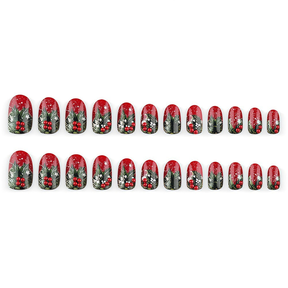 Artificial nails with festive Christmas design Bowlift