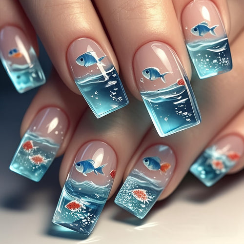Aquatic-Themed Nail Art Design Bowlift