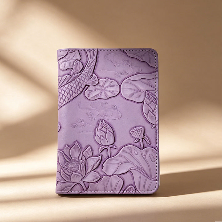Women Faux Leather Wallet with Floral Embossing Bowlift
