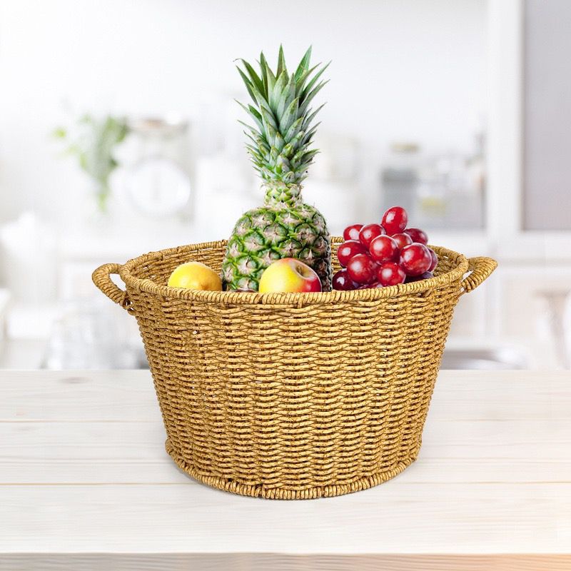 Women’s rattan basket with lid and trendy handles Bowlift