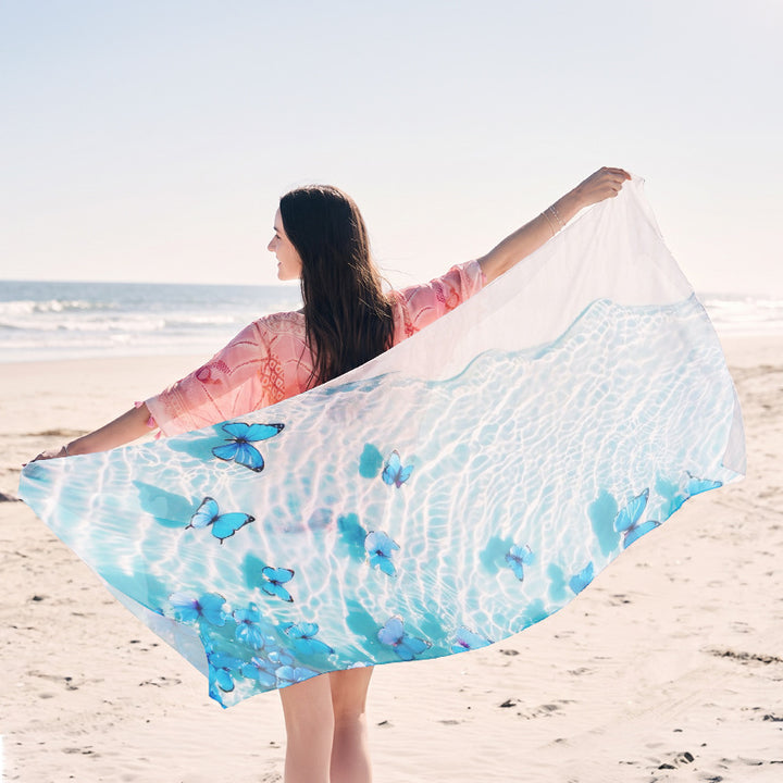 Beach towel with elegant jellyfish pattern Bowlift