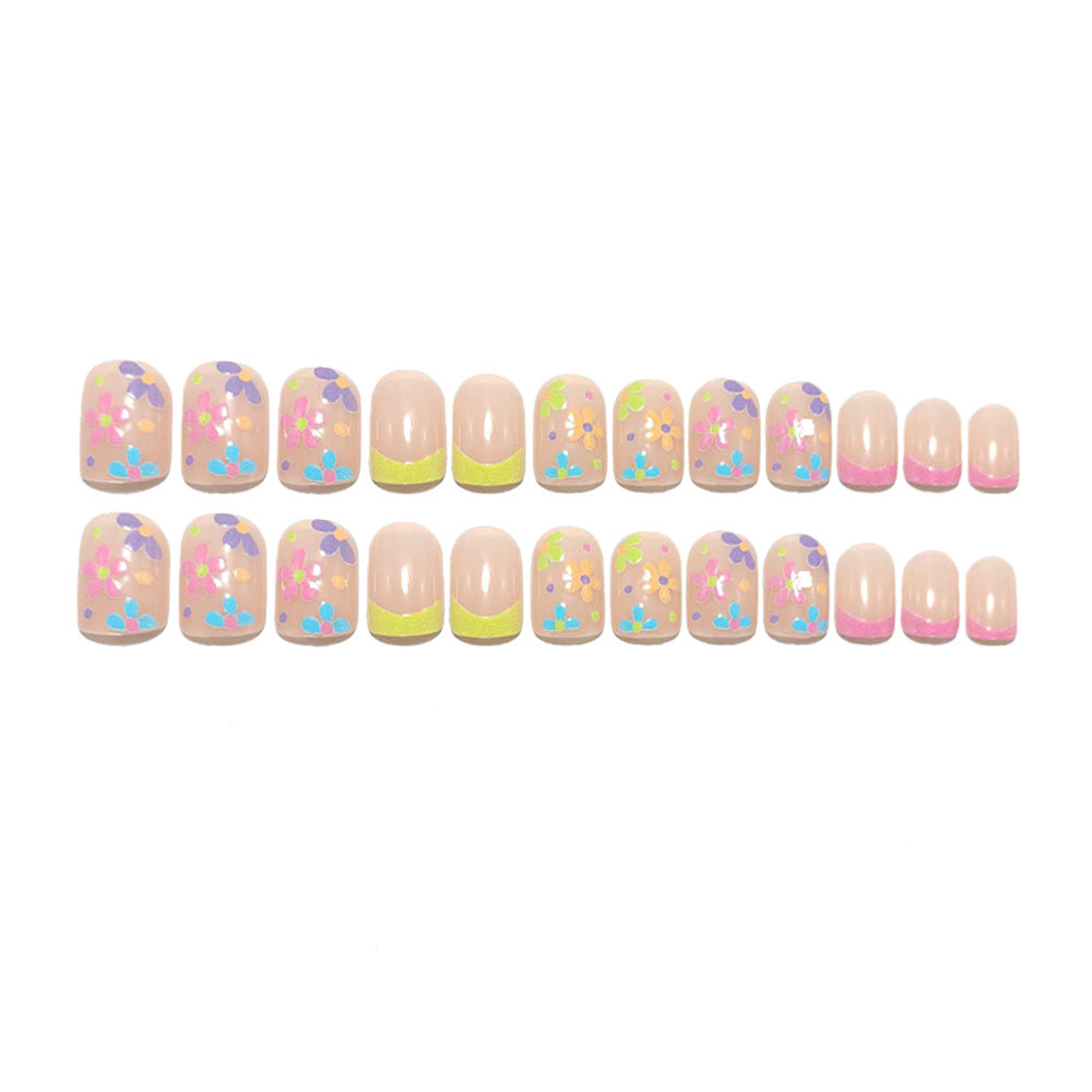 Artificial nails with playful floral design Bowlift