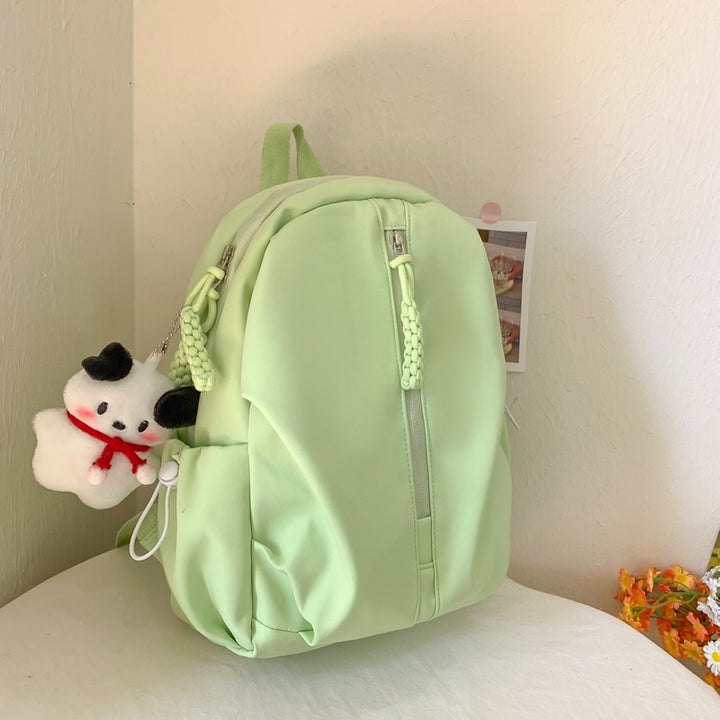 Backpack with Cute Plush Keychain and Practical Storage Bowlift