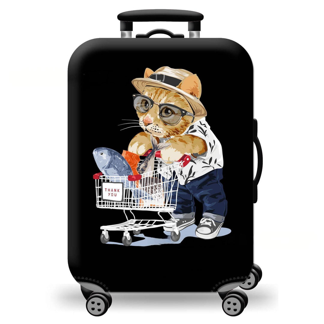 Unisex hard-shell suitcase with playful cat design Bowlift