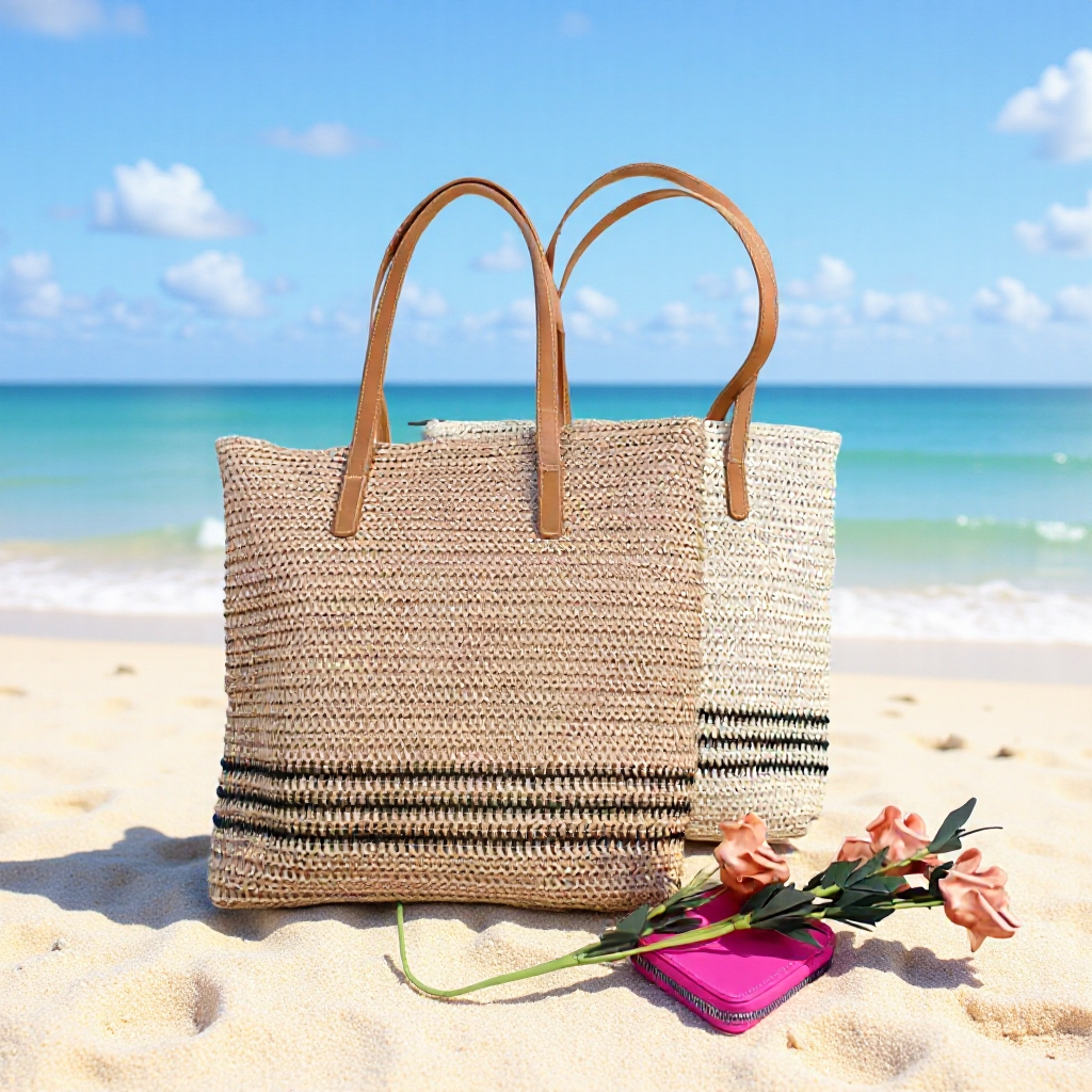 Oversized Beach Bag Made of Woven Material Bowlift