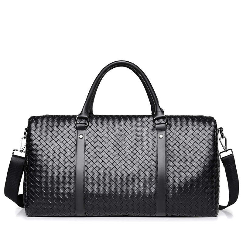 Woven Leather Weekend Duffle Bowlift