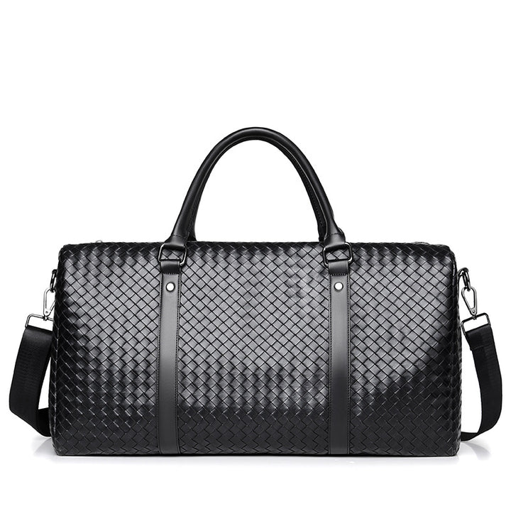 Woven Leather Weekend Duffle Bowlift