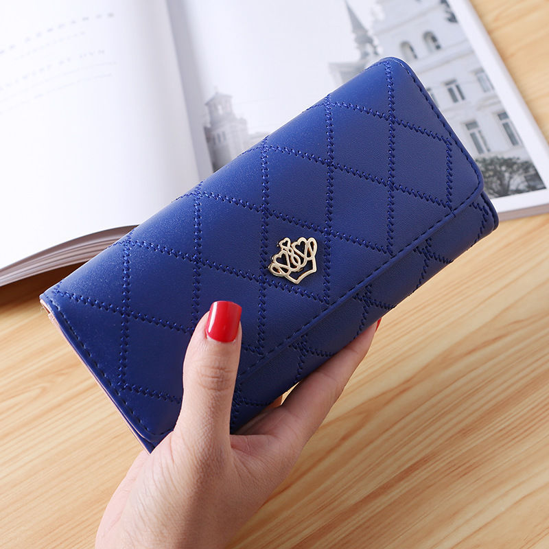 Quilted Long Wallet Clutch with Card Organizer and Coin Compartment Bowlift