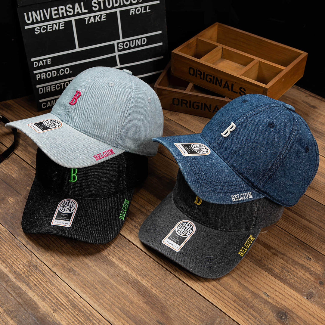 Men's Denim Embroidered Baseball Cap Bowlift