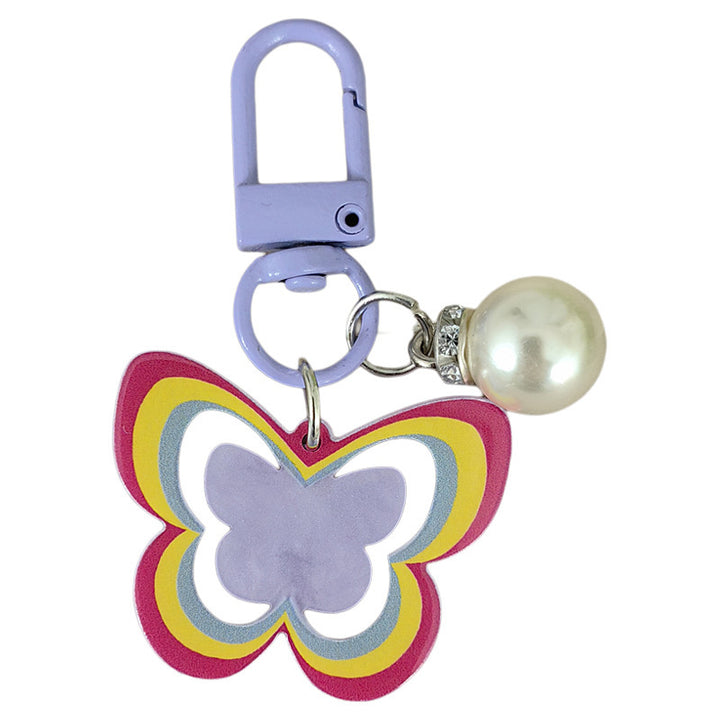 Keychain with butterfly and pearl accent Bowlift