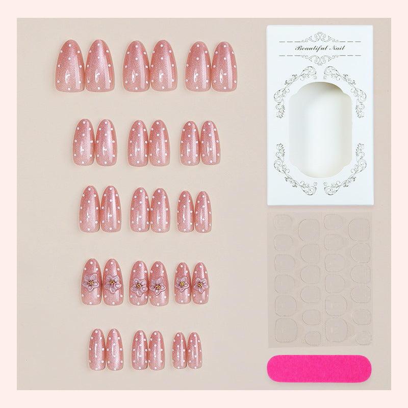 Premium Adhesive Press-On Nail Set with Floral Patterns Bowlift