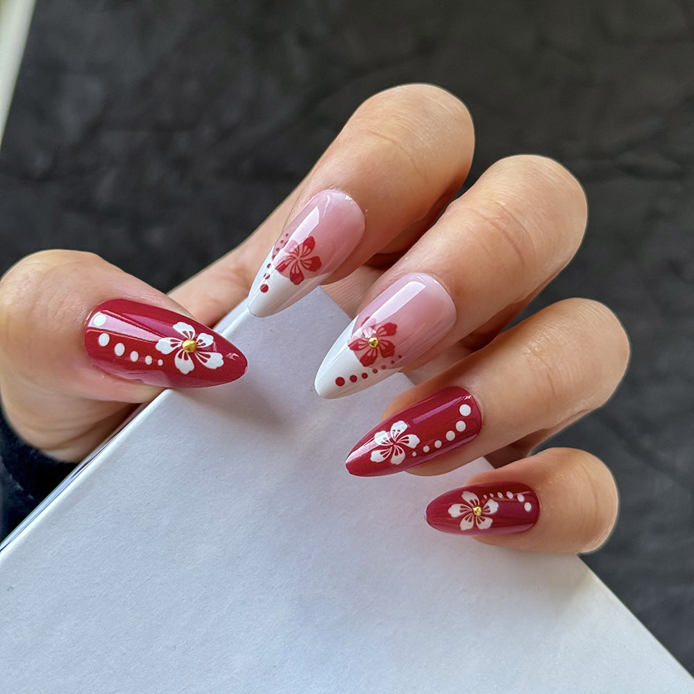 Elegant Floral Press-On Nail Art Collection Bowlift