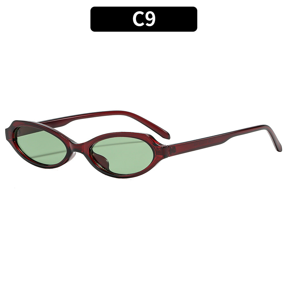 Sleek Oval Frame Sunglasses